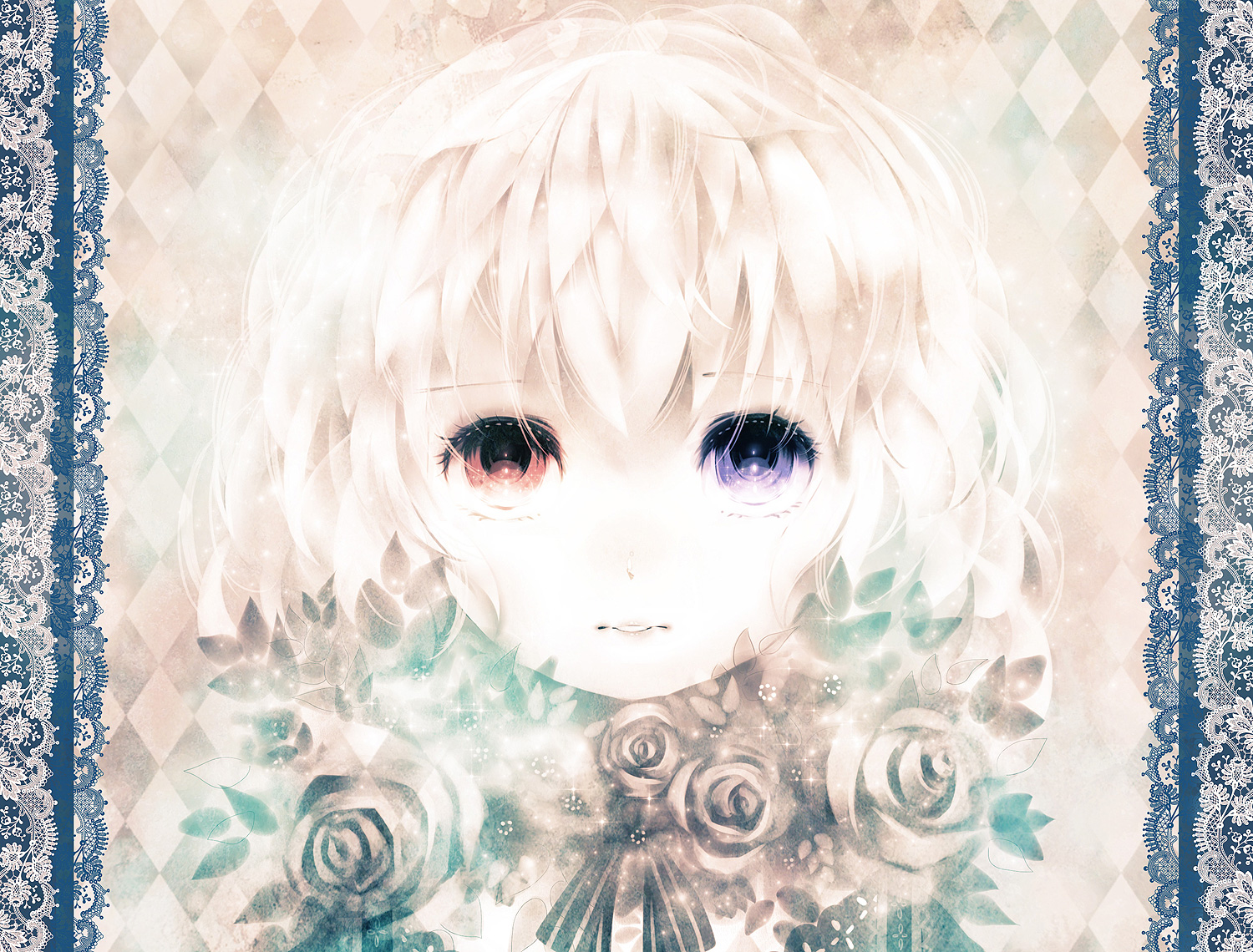 Konachan.com - 101321 bicolored_eyes flowers tagme.jpg